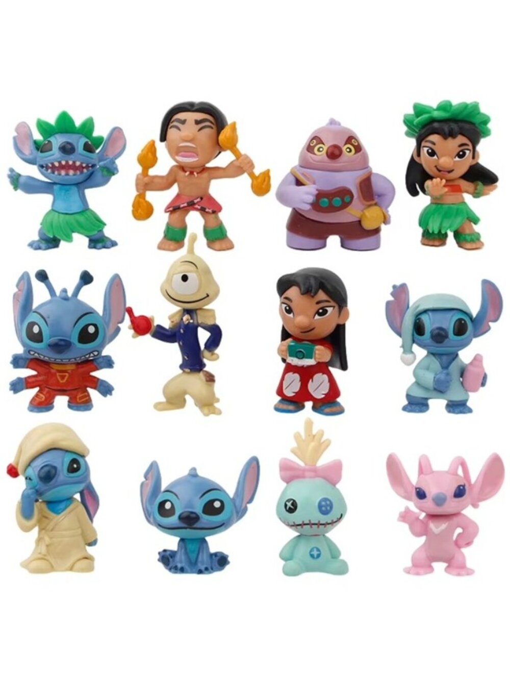 12pc Lilo & Stitch Playset 12 Figure Cake Topper Toy Doll Set Disney Birthday